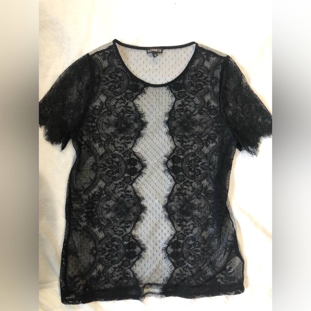 Express sheer short sleeve top